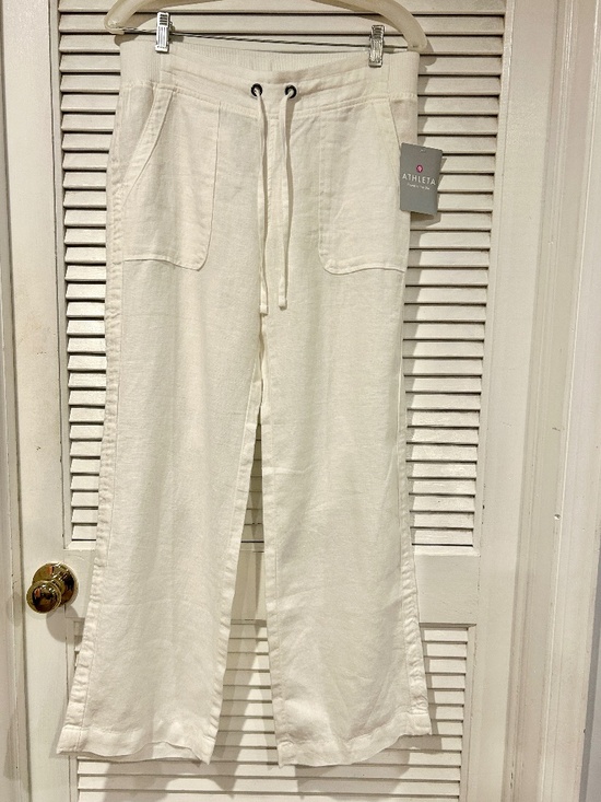 Athleta Pants - NWT Athleta White Linen Pants Women’s Size 8 Petite